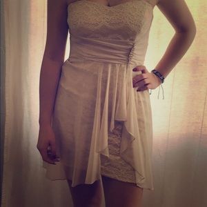 Strapless prom/quinceañera dress w/ chiffon wrap